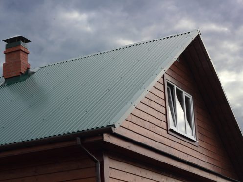 metal roof green